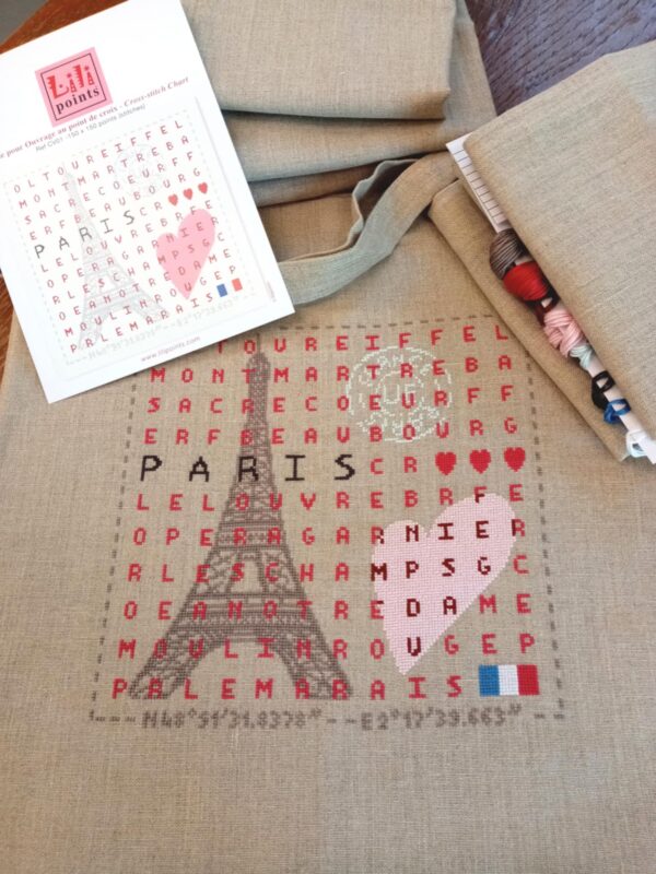 KIT-coté voyage-PARIS-TOTE-BAG LIN