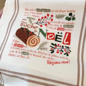 KIT-''Ma-Bûche-de-Noël'' de Lilipoints-Torchon ISA Graziano à liserés marron